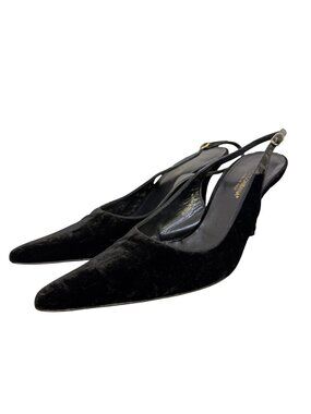 Dolce & Gabbana Black Velvet Slingback Heels Size 8.5/39
